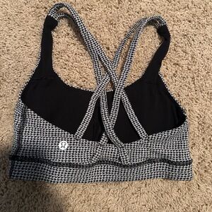 Lululemon energy bra size 4 in black and white gingham pattern
